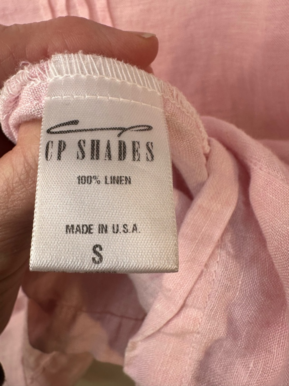 EUC CP SHADES Regina 100% Linen Tunic Dress Pink Cap Sleeves Sz S Made In USA - Picture 3 of 8